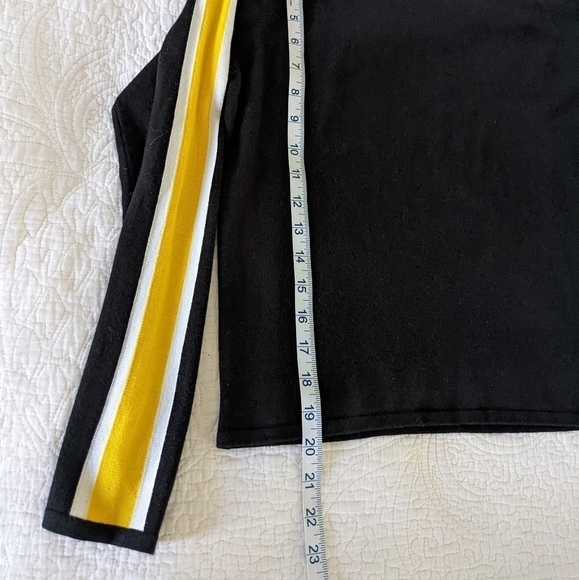 DIVIDED Black Cropped high neck Sweater with Sleeve Stripe M - Picture 7 of 9